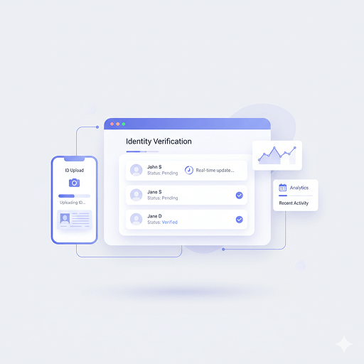 Dashboard showing automated driver’s license verification process