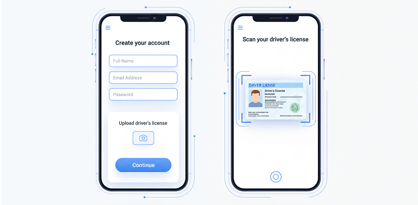 User uploading a driver’s license image in the VeriID interface